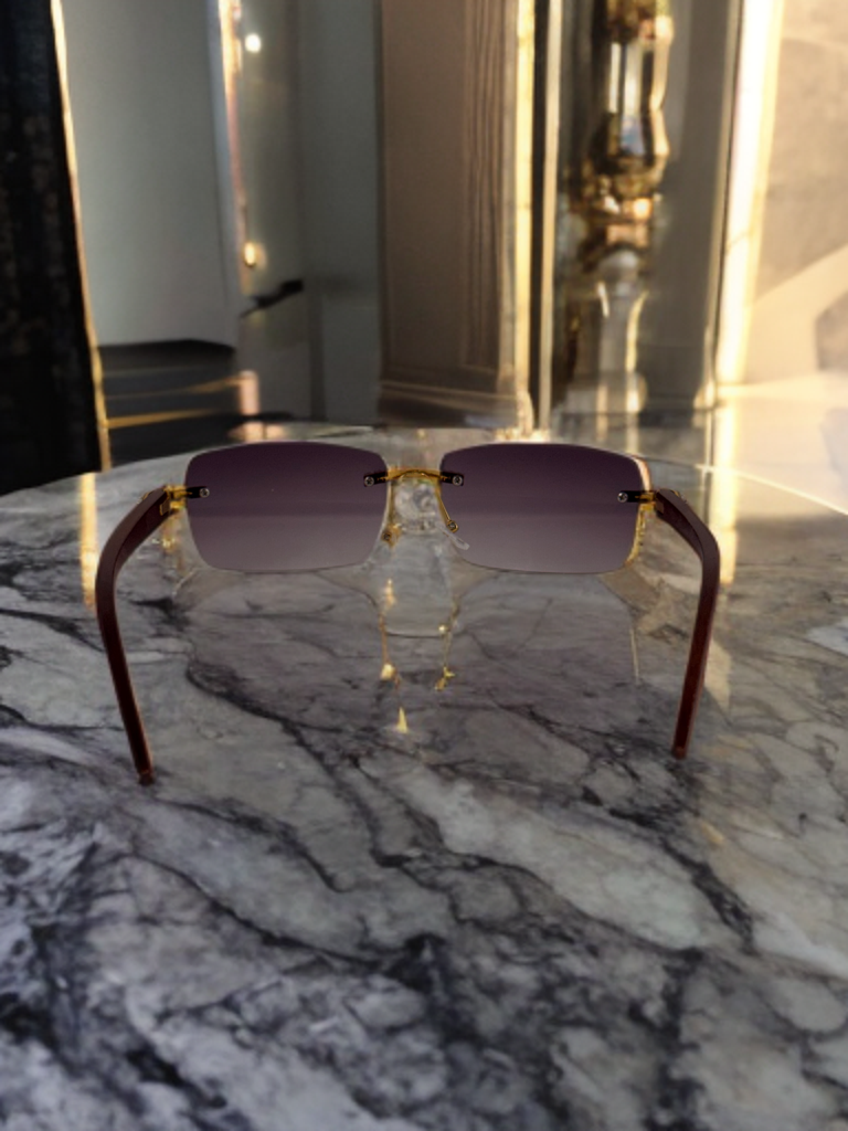 Brueti Crystal Purple Frameless Sunglasses