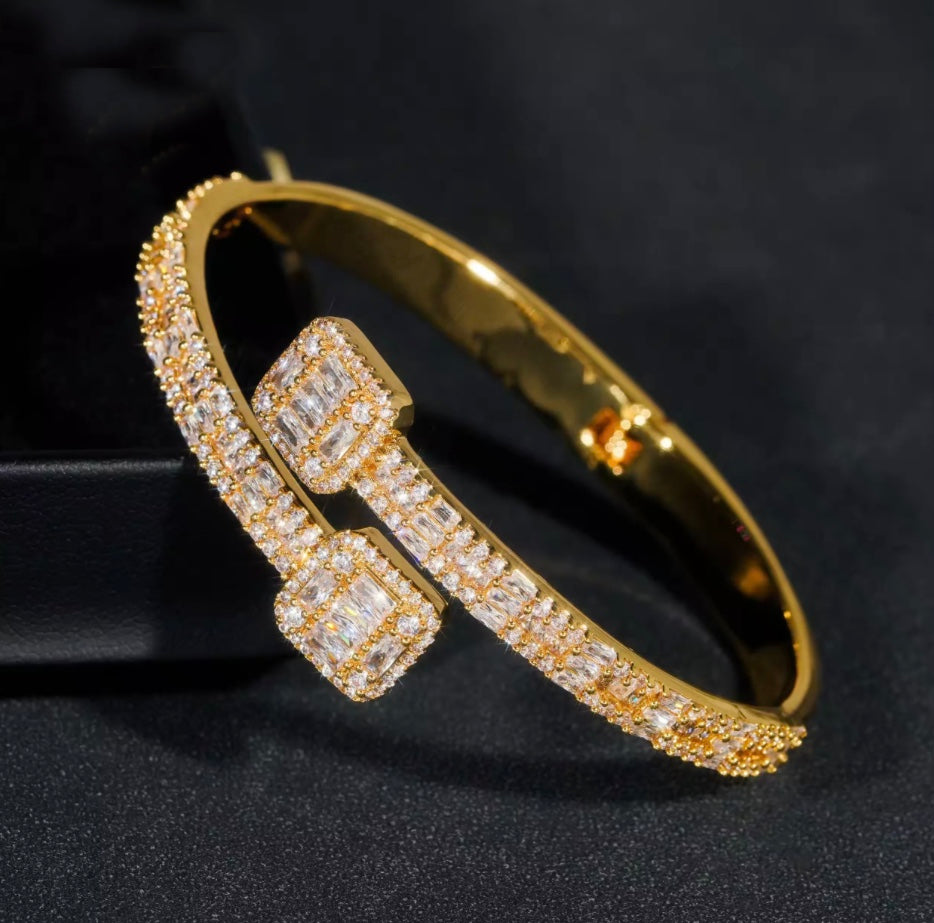 Custom Baguette Moissanite Bangle