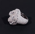 Custom Clover Moissanite Ring - 18K White Gold Over 925 Silver