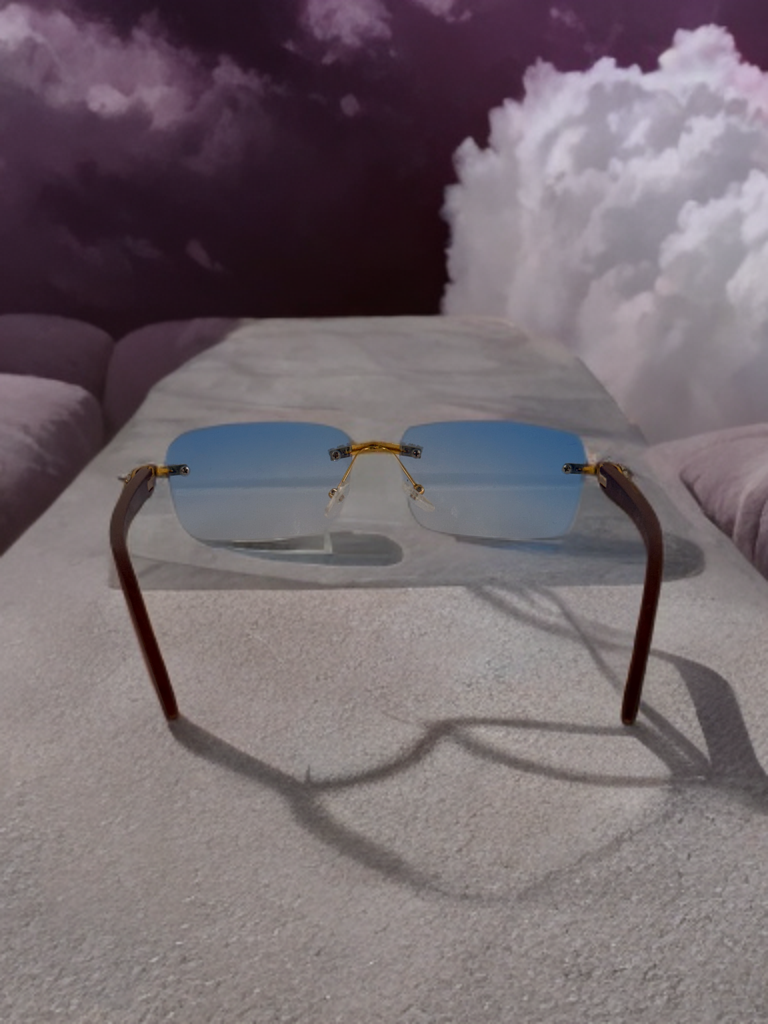 Brueti Crystal Blue Frameless Sunglasses
