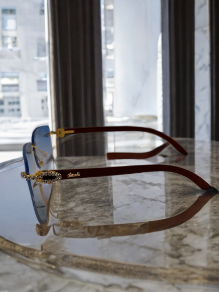 Brueti Crystal Blue Frameless Sunglasses