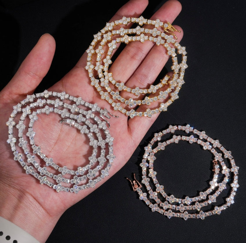 3mm Custom Cross Tennis Chain - 925 Silver Moissanite