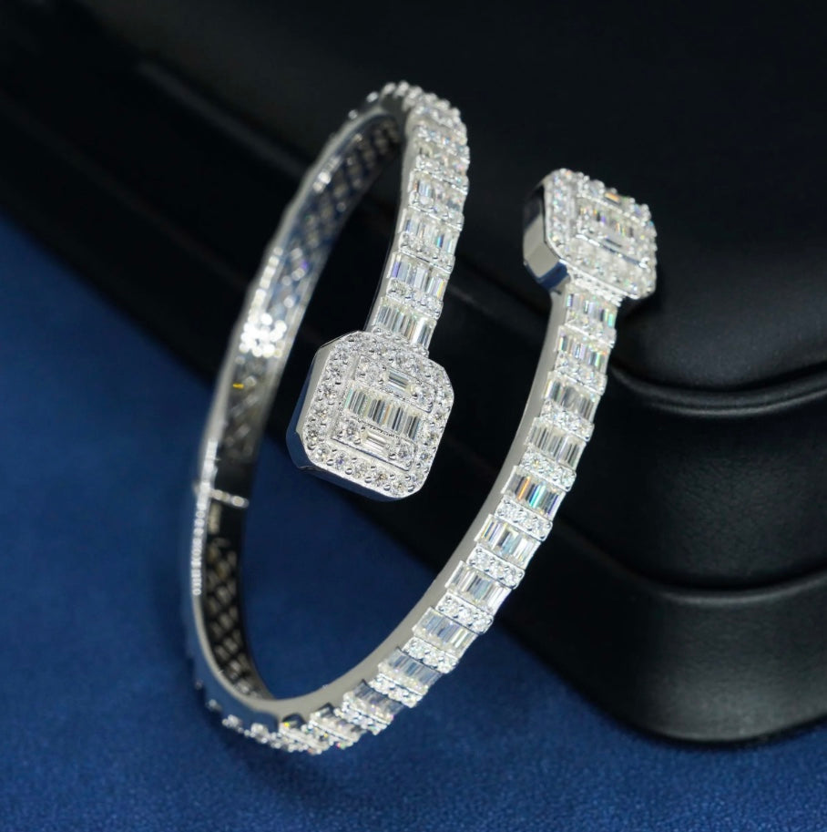 Custom Baguette Moissanite Bangle