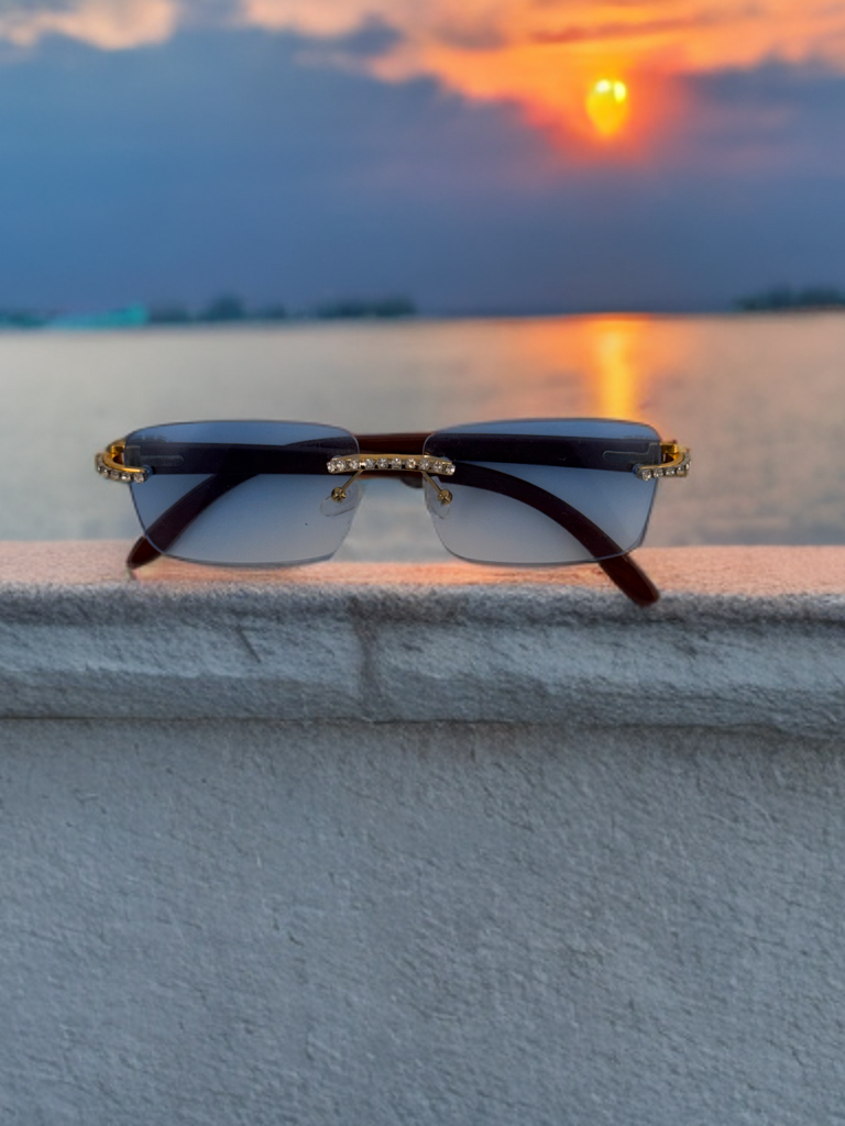 Brueti Crystal Blue Frameless Sunglasses