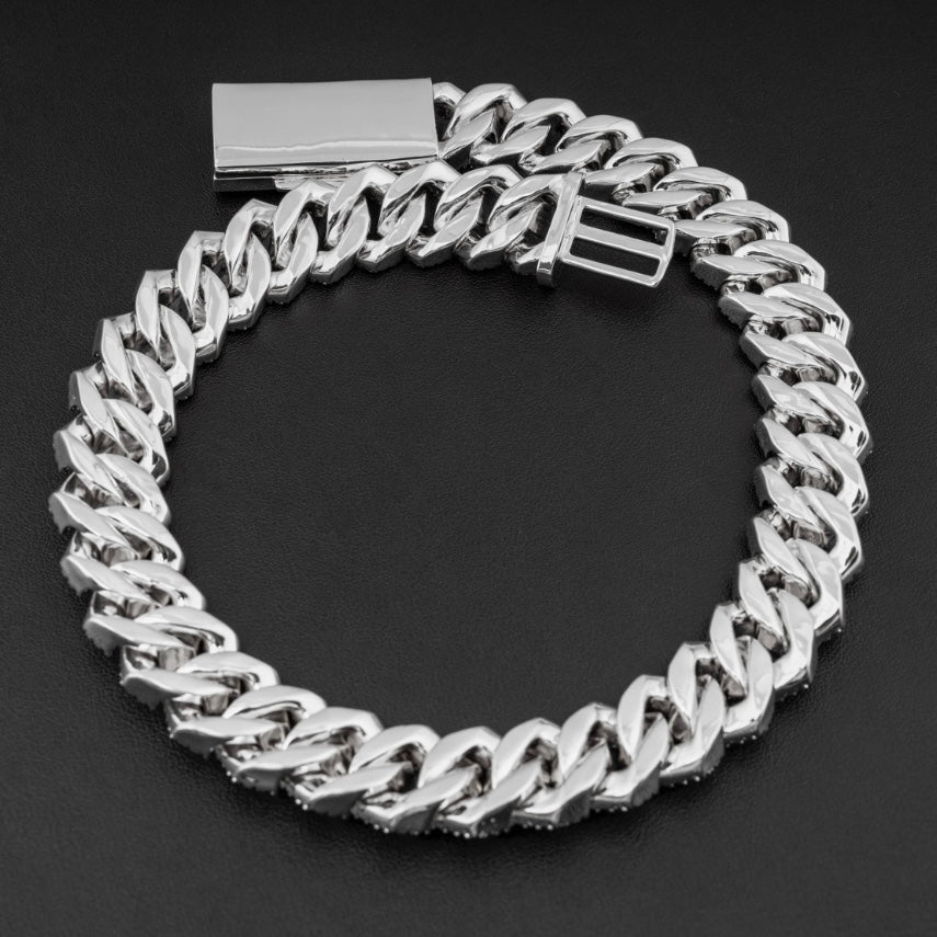 15mm Cuban Chain - 925 Silver Moissanite