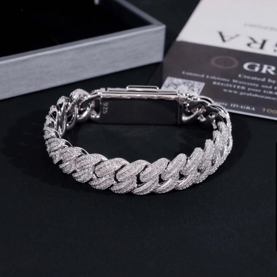 Custom 18mm Moissanite Cuban Bracelet