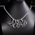 Custom A to Z Pendant with 18K White Gold Over 925 Silver