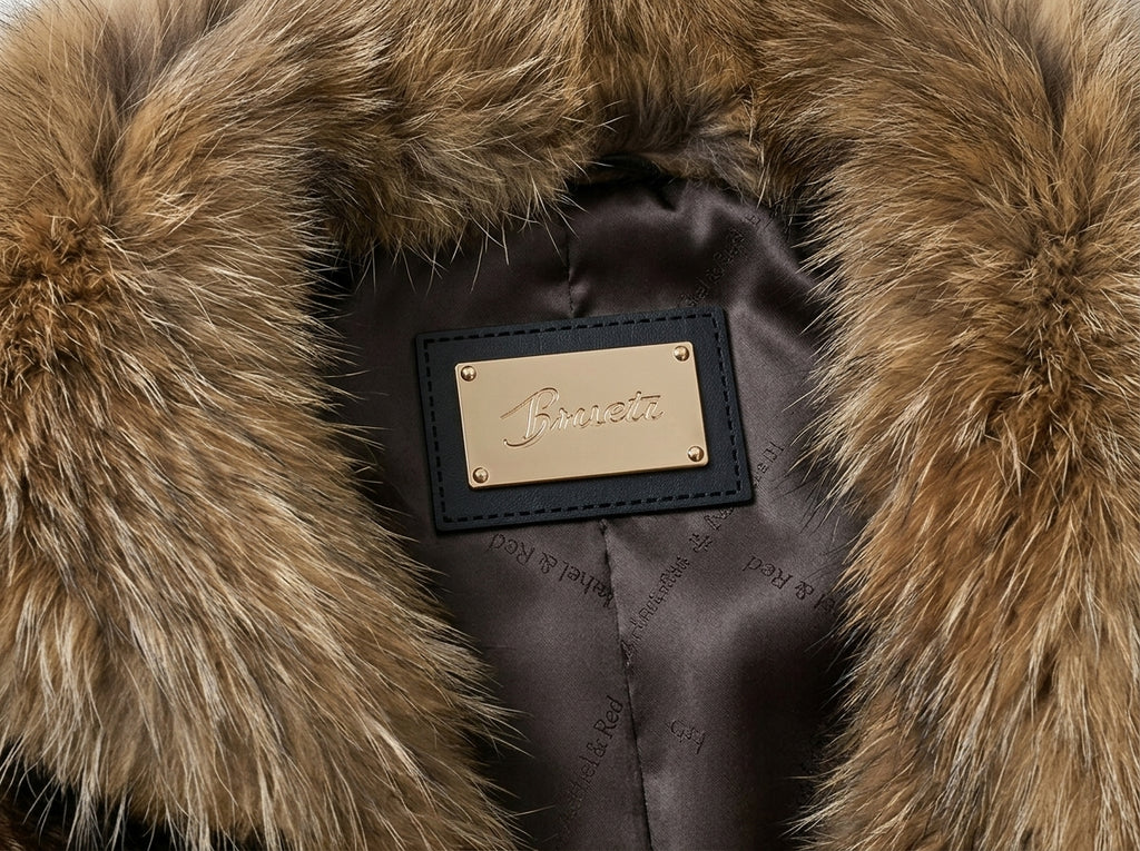 Brueti Men’s Raccoon Fur Jacket – Signature Collar Edition